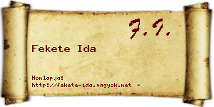 Fekete Ida névjegykártya