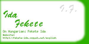 ida fekete business card